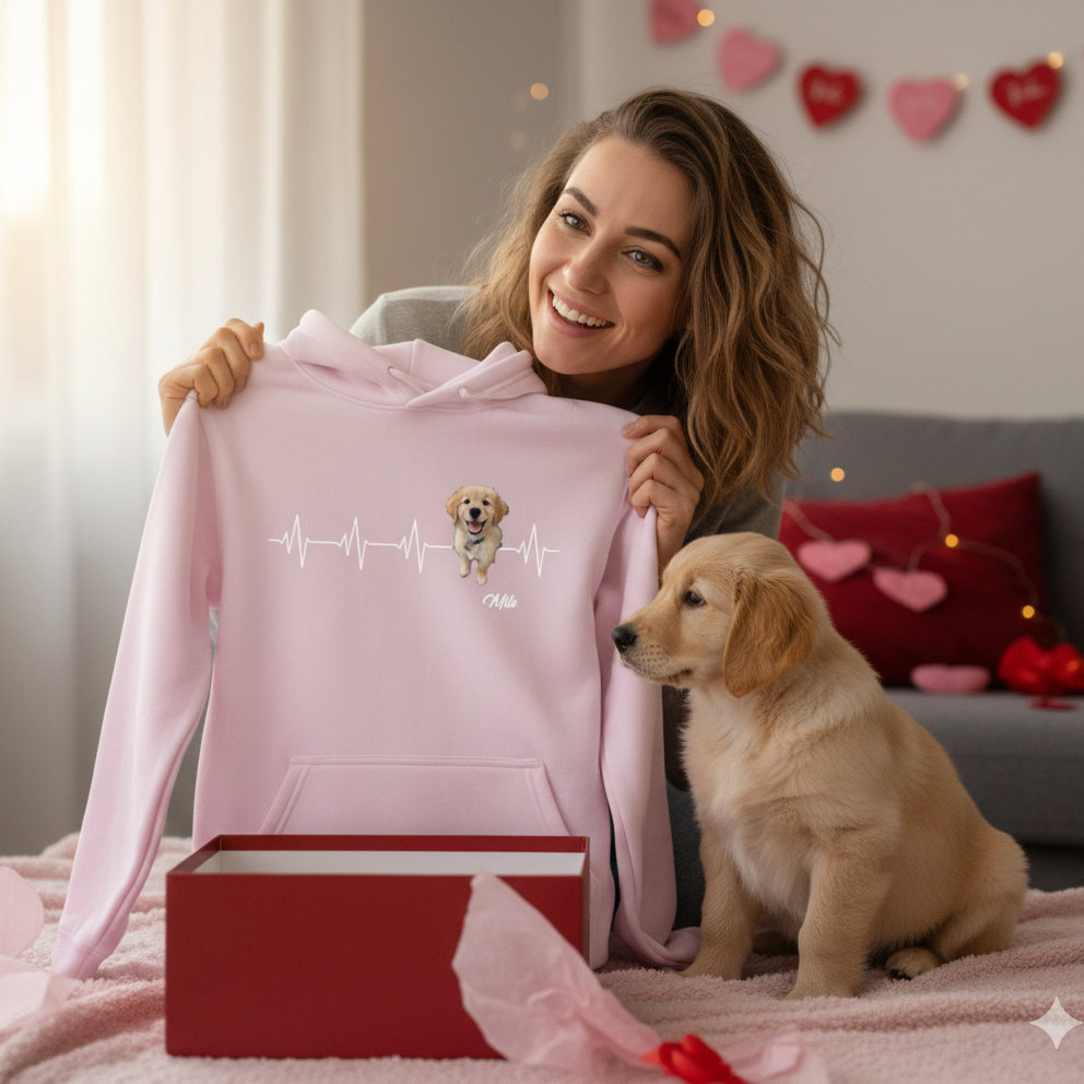 Personalisierter Hoodie ''Herzschlag Haustier''