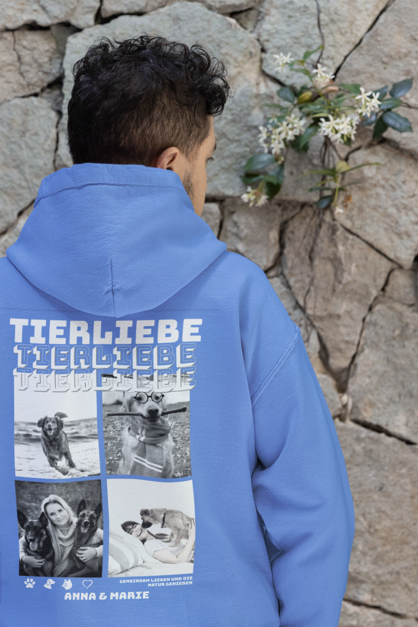 Tierliebhaber Hoodie mit eigenen Bildern - Organic Hoodie