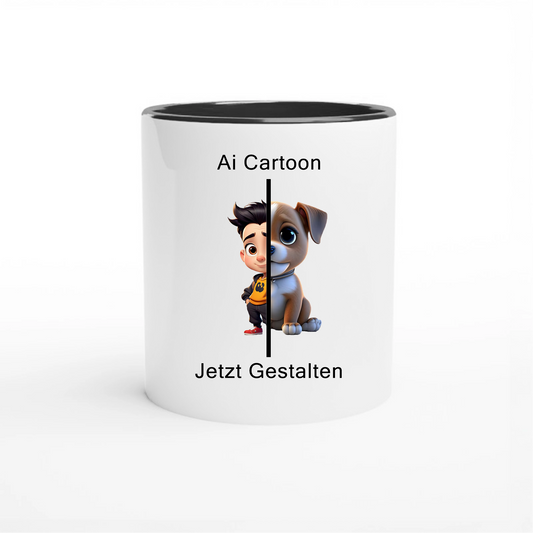 Ai Cartoon selbst Gestalten - Weiße Keramik Tasse