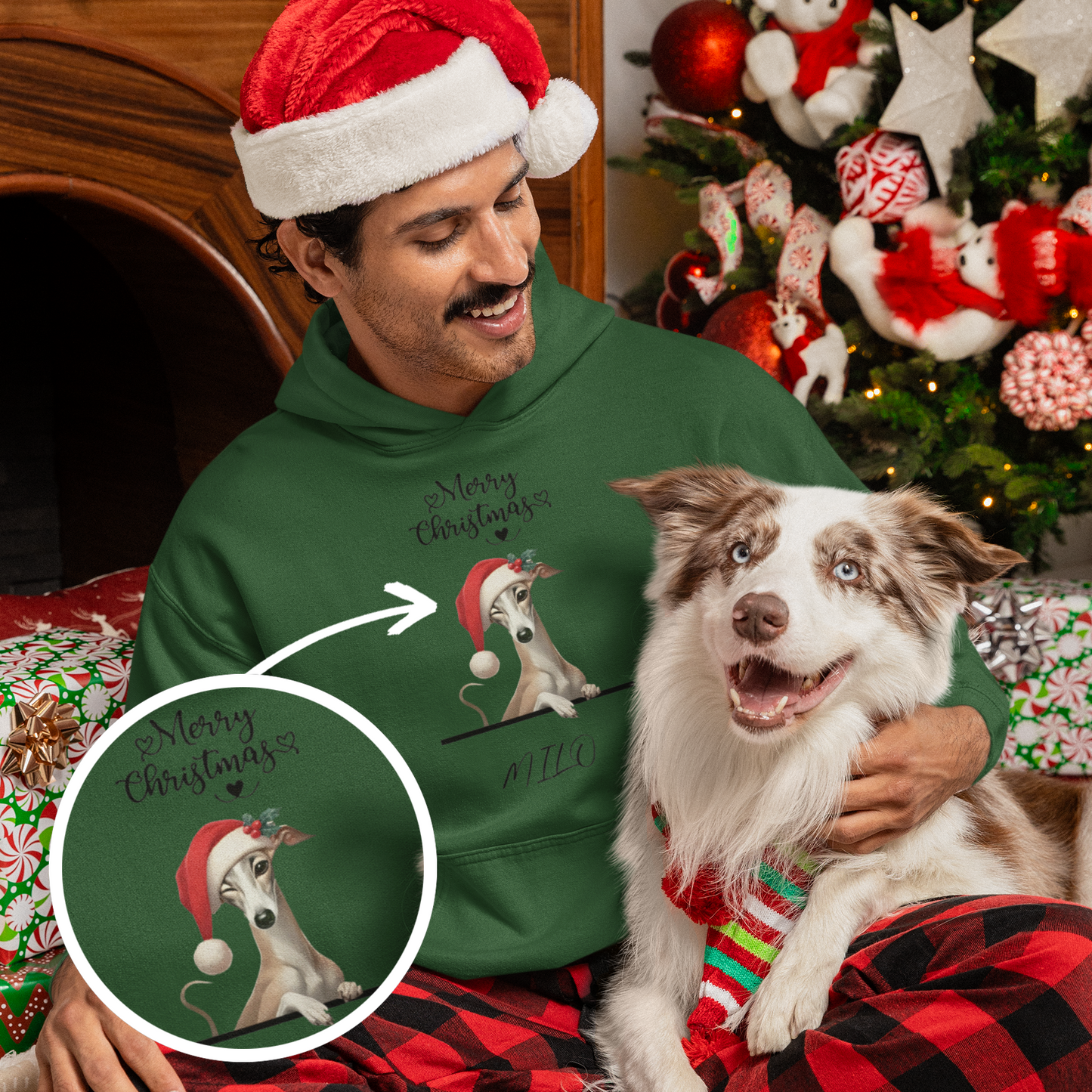 Hunde Weihnachtshoodie - Individueller Hoodie