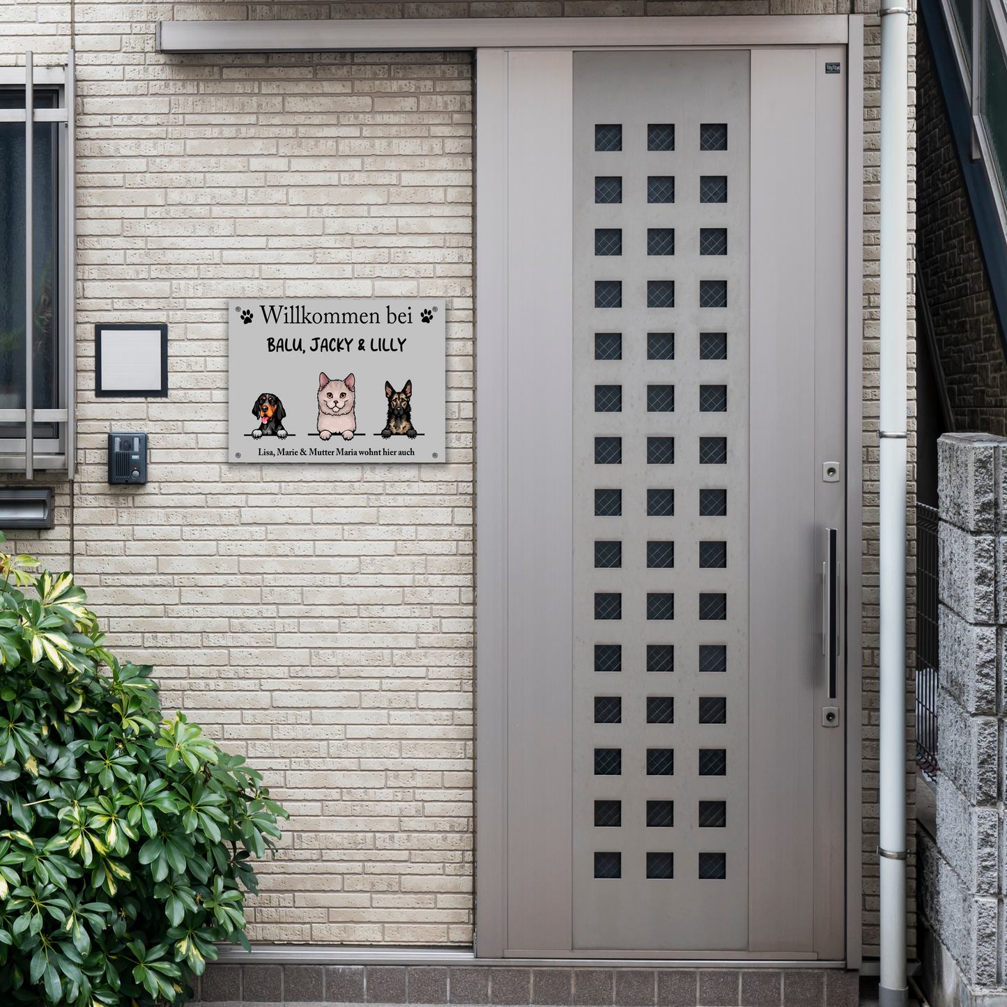Spähende Haustiere - Individuelles Türschild