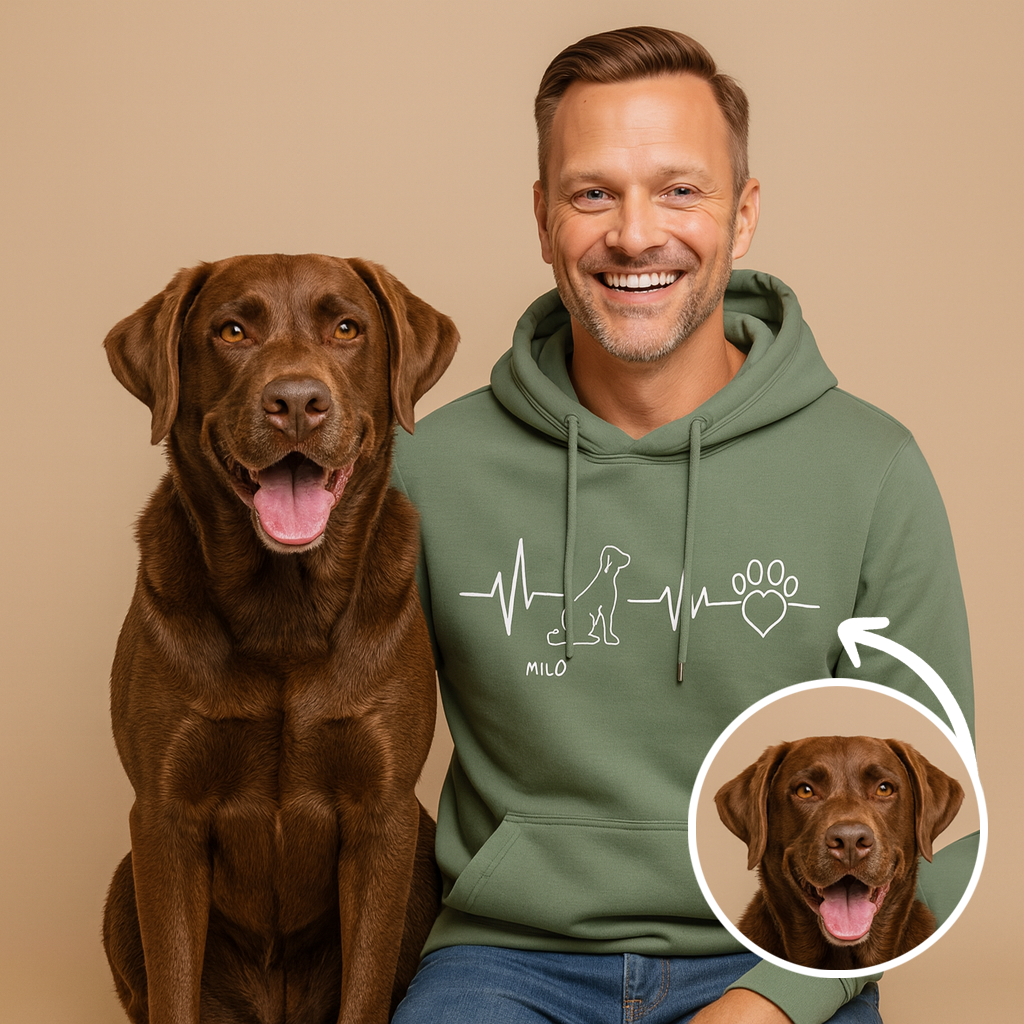 Personalisierter Hoodie ''Silhouette Herzschlag''