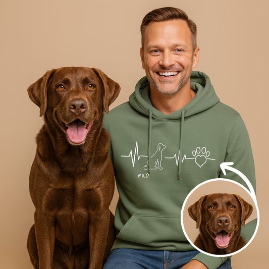 Personalisierter Hoodie ''Silhouette Herzschlag''