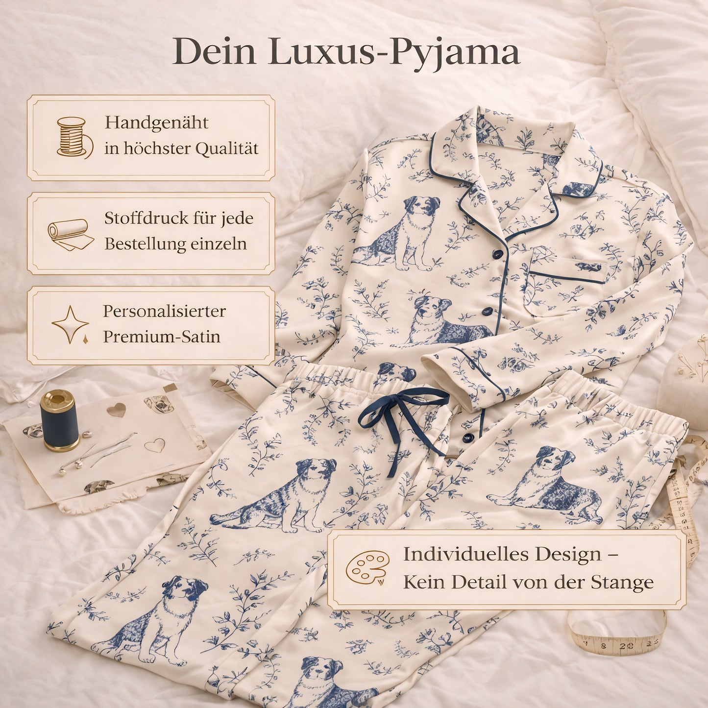 Haustier Pyjama-Set – Toile de Jouy Design