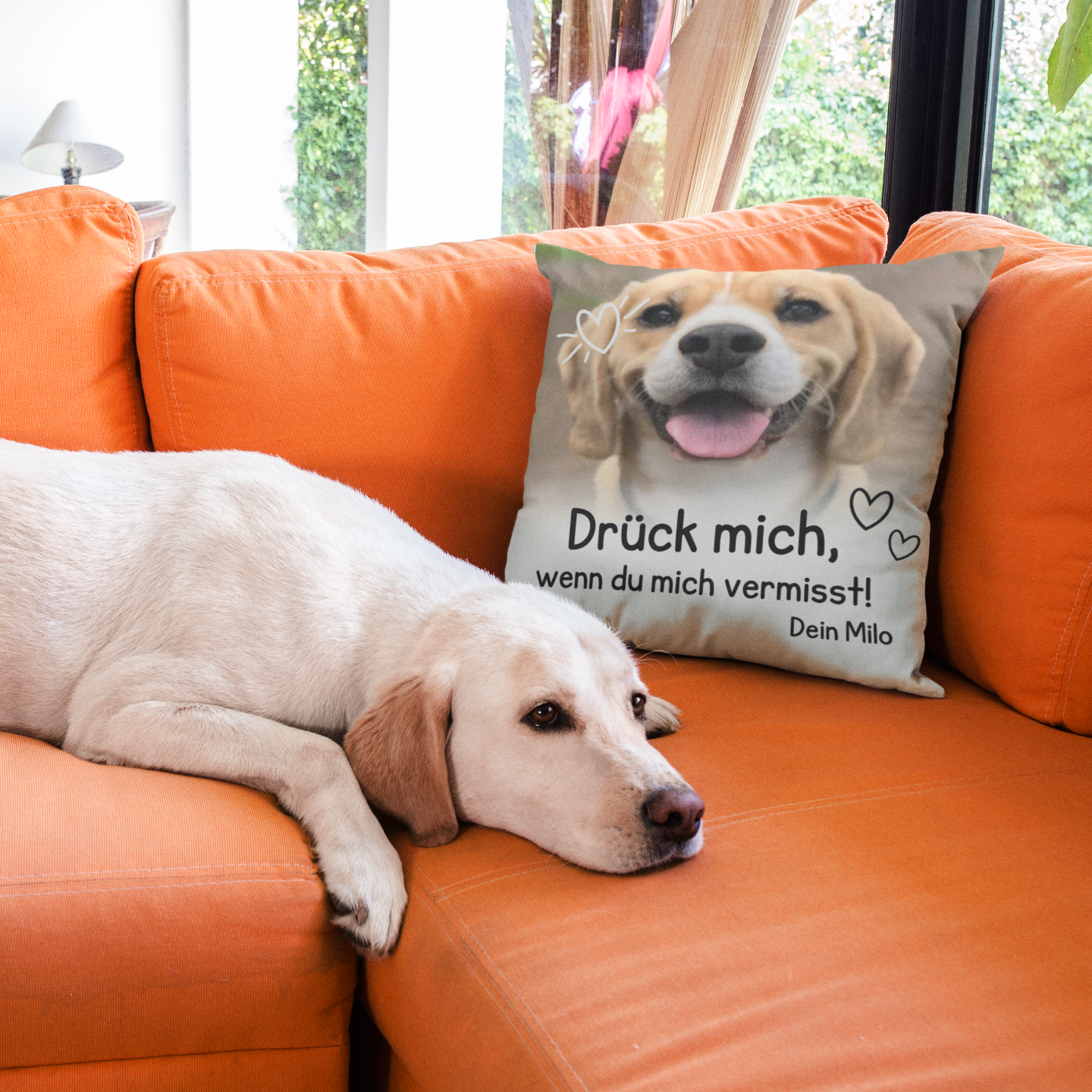 Drück mich, wenn du mich vermisst - Individuelles Kissen