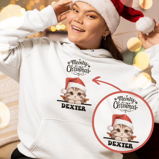 Katzen Weihnachtshoodie - Individueller Hoodie